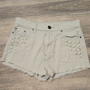 BDG Lightwash Studded High Rise Dree Cheeky Jean Shorts 28R